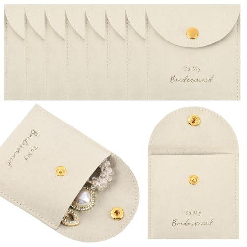 CEELGON Jewelry Bags Bridesmaid Gifts Set of 8 Velvet Small Jewelry Pouch with Button Bracelet Earring Necklace Packaging ...