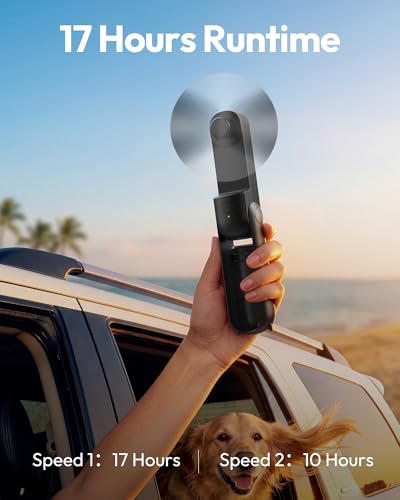 Gaiatop Portable Handheld Fan, 3 in 1 Mini Fan Handheld [17h Max Cooling], Foldable Personal Fans Pocket Design, USB Recha...