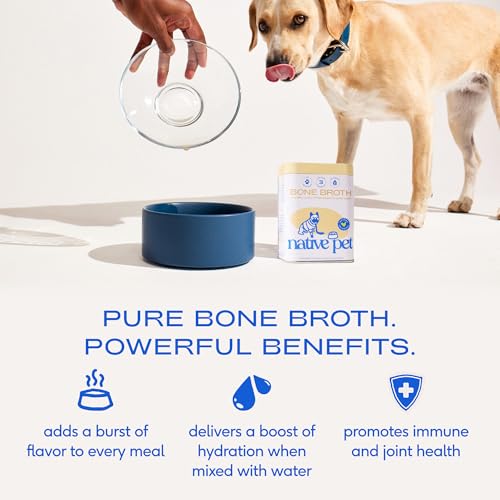 Native Pet Bone Broth for Dogs and Cats - Chicken Bone Broth Powder Dog Food Toppers for Picky Eaters - Provides Extra Nut...