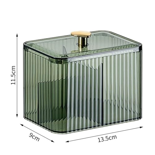 WIWIUXY Qtips Holder Bathroom Container,3-Section Cotton Ball/Swabs Dispenser,3 Grids Apothecary Jar Organizer, Cosmetics ...