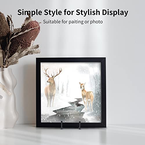 Kruodop 3 Pack 6 Inch Plate Stands for Display, Plate Holder Display Stand, Picture Frame Stand Black Metal Frame Holder S...