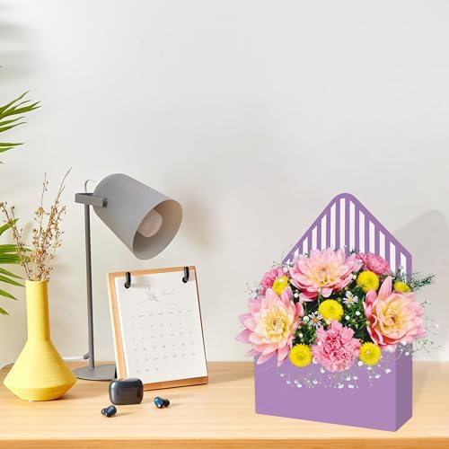 4 Pcs Mother's Day Florist Bouquet Envelope Boxes Mixed Style Flower Bouquet Packaging Gift Paper Boxes Gift Wrapping Enve...