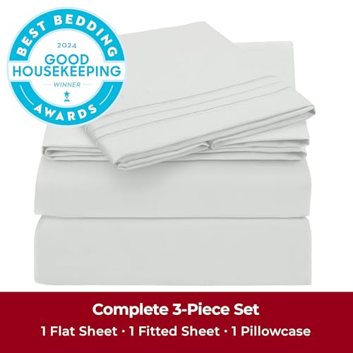 Mellanni Twin XL Sheets Set - 3 PC Iconic Collection Bedding - Hotel Luxury, Extra Soft, Cooling Bed Sheets - Wrinkle, Fad...