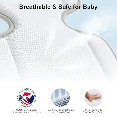 AMACOOL Baby Stroller Cooling Pad, 3D Breathable Carseat Cooling Pad with 2 Built-in Blower, Max 10H Ventilation 3 Speeds ...