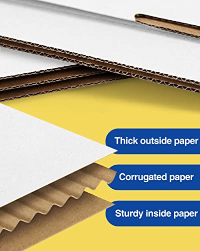 Poever Assorted-Sizes-Shipping-Boxes-45-Pack: 4x4x2 & 6x4x3 & 7x5x2 Small-Shipping-Boxes-Mailers, White Corrugated-Cardboa...