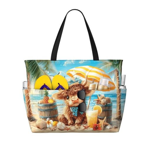 Wsotce Extra Large Beach Bags For Women, Waterproof Beach Totes Bags For Women, Lightweight Foldable Pool Bag With Zipper