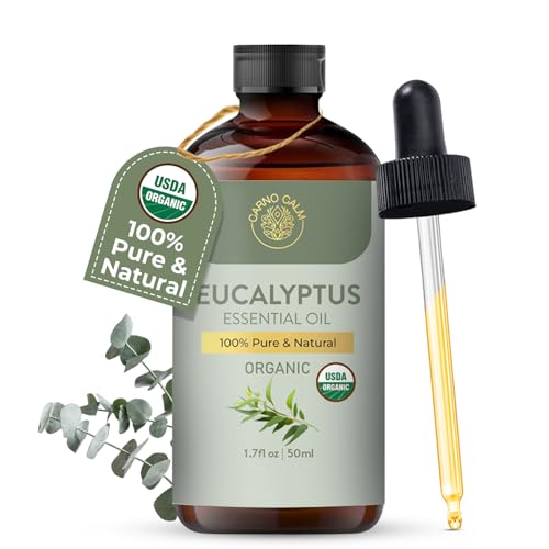 Carno Calm Eucalyptus Essential Oil | USDA Certified Organic Eucalyptus Oil | Ideal for Aromatherapy Skin and Hair | for D...