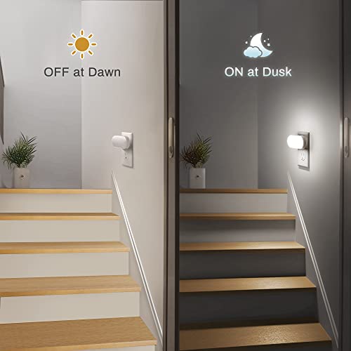 DORESshop Led Night Light, Plug into Wall, [2 Pack] with Dusk to Dawn Sensor, 1W 5000K Dimmable Night Light from 0LM to 10...