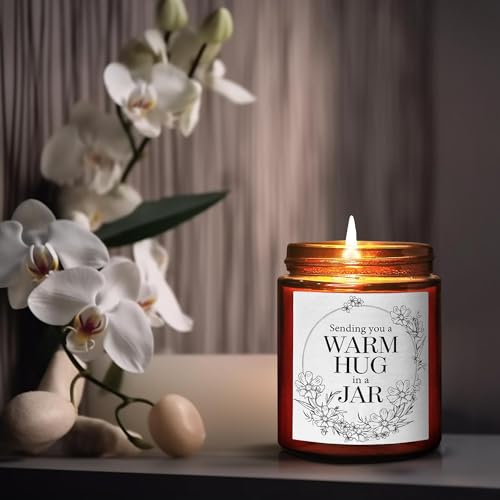 Briojoy Sending You Warm Hug in a Jar Candle - Friendship Gifts for Women Men Best Friend - Relaxing Gift for Her Him - Na...