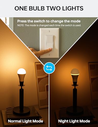 KINDEEP Light Bulbs, E26 Blue Light Blocking Dim Bulbs with 2 Modes, 0.5W Amber Light with 20lm 2000K, 9W Equivalent 60W, ...