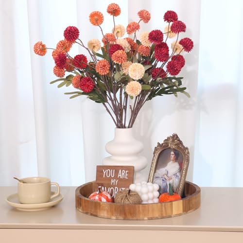 CEWOR 10pcs Fall Artificial Flowers for Vase, Fake Flowers for Autumn Table Centerpieces Decor, Aesthetic Artificial Flowe...