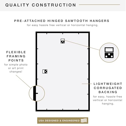 MCS Trendsetter 16x24 Poster Frame Black High-Gloss, Vertical & Horizontal Wall Hanging Large Picture Frame for Photos, Po...