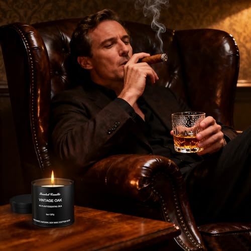 Men's Scented Candles Gift Set - 6 Pack Luxury Soy Candles for Home Scented, Masculine Woodsy Fragrances: Smoke Vanilla, R...