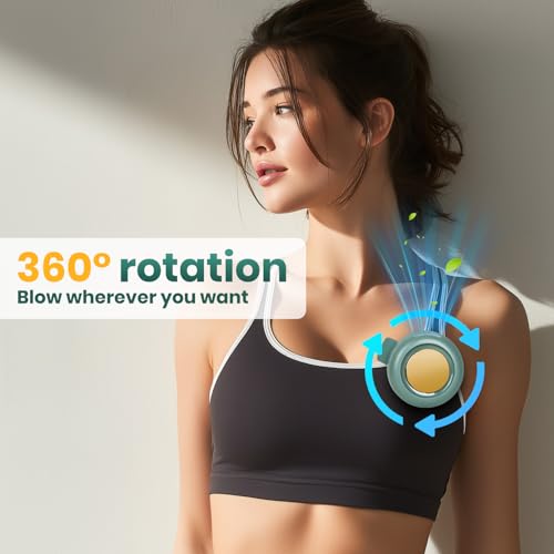 Portable Silent Mini Bladeless Electric Fan Clip on Small Bladeless Clip On Fan for Shirt,2025 New Adjustable 3-Speed Susp...