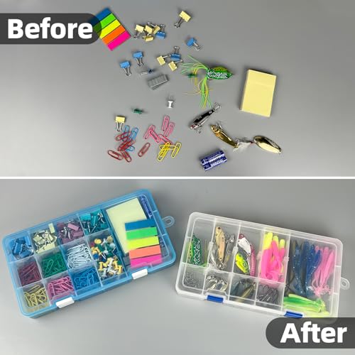 DUOFIRE Plastic Organizer Container Storage Box Adjustable Divider Removable Grid Compartment for Jewelry Beads Earring To...