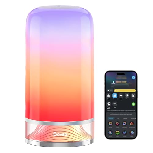 Govee RGBIC Smart Table Lamp 2, Touch Bedside Small Table Lamp Compatible with SmartThings, Matter, Alexa, Desk Lamp with ...
