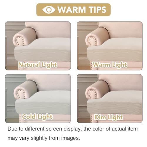 H.VERSAILTEX Stretch 3 Piece T Cushion Sofa Slipcovers Individually Sofa Cushion Covers for 3 Cushion Couch Sofa Seat Cush...
