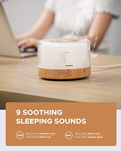 muson Essential Oil Diffuser Sound Machine Combo Diffuser for Aromatherapy Fragrant Oil Cool Mist Humidifier with Natural ...