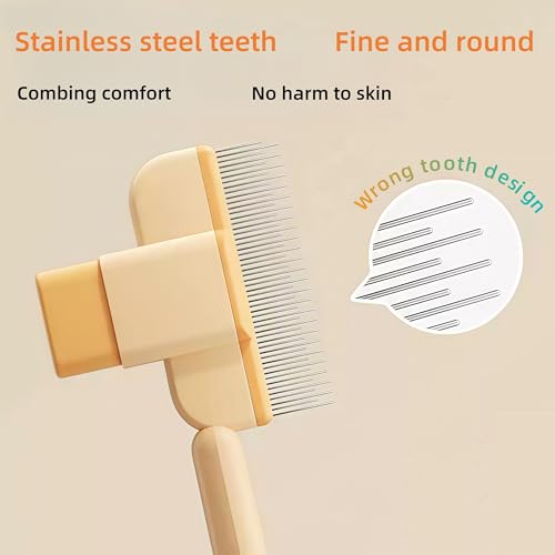 WGICPBZ Zen Brush for Cats & Dogs, Avatore Zenbrush Pet Comb, Self-Cleaning Grooming Brush, Stainless Steel Teeth for Shed...