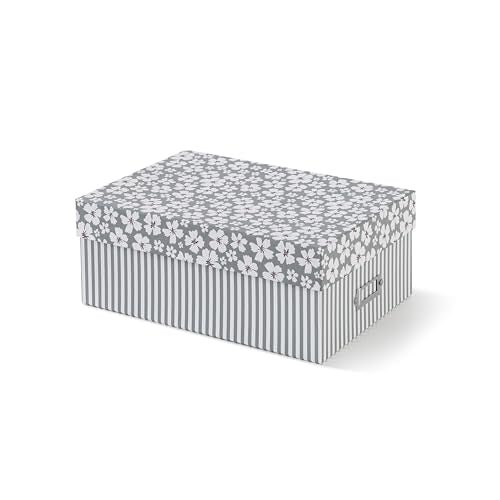 Soul & Lane Decorative Photo Storage Box with Lid, 11.7" × 7.7" × 4.5", Memory Box for Keepsakes, Floral Cardboard Picture...