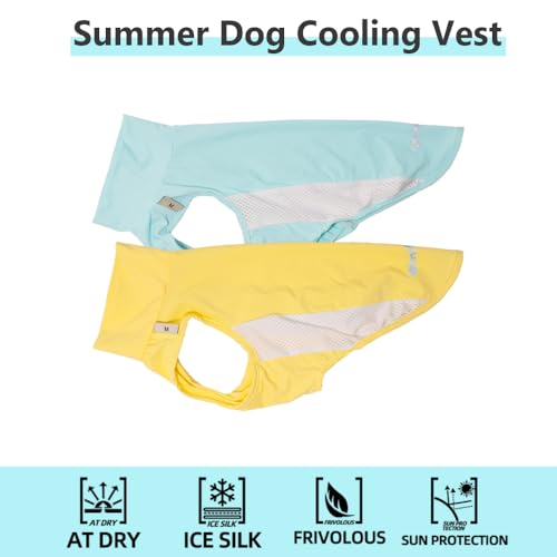 WienieDay Dachshund Dog Cooling Vest, Breathable Summer Dog Cooling & Quick-Dry Shirt for Outdoor Activities,Mini Dachshun...