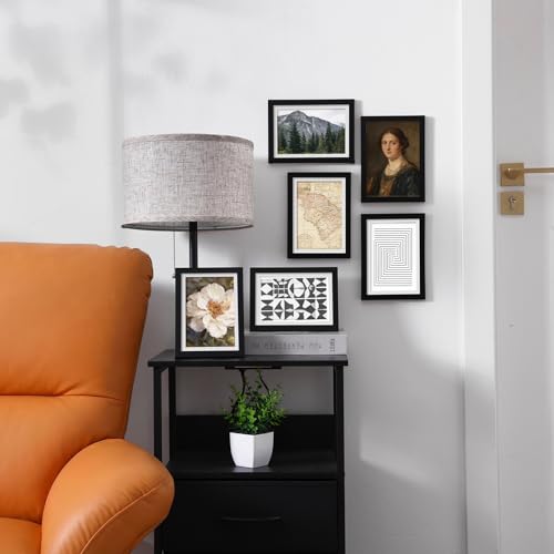 Fixwal 5x7 Picture Frame Set of 6 with Shatter Resistant Plastic Glass, Thin Border and Light Weight Photo Frames for Wall...