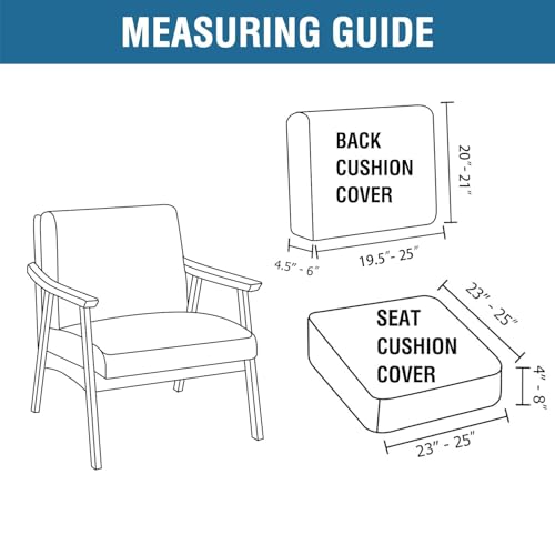 H.VERSAILTEX Chair Slip Covers with Arms 2 Piece Sofa Covers Super Stretch Cushion Covers for Modern Living Room Chair Sof...