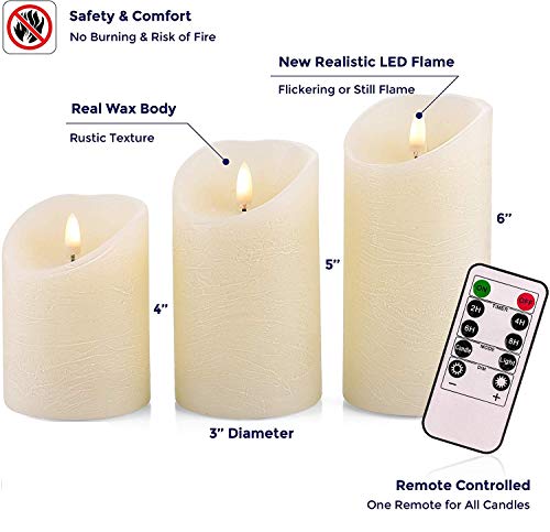 VENTA Realistic Glow Flameless Candles | Decorative Set of 2 in White Dotted Glass with Remote & Timer | Decorative Table ...