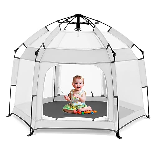 Bend River Baby Playpen with Canopy, Portable Baby Beach Tent, Toddler Play Yard Indoor and Outdoor, Foldable Mosquito Net...