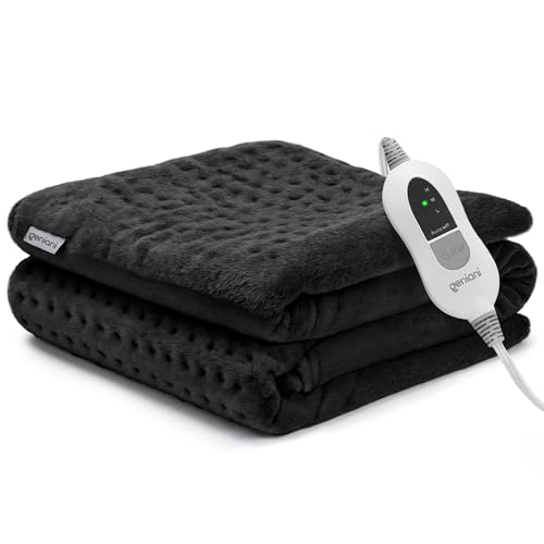 GENIANI Electric Heating Pad for Back Pain & Cramps Relief, Electric Throw, Auto Shut Off, Machine Washable, Moist Heat Pa...