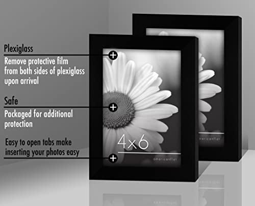 Americanflat 4x6 Picture Frame with Polished Plexiglass - Set of 12 - Signature Collection - Picture Frames with Engineere...