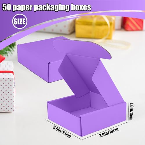 Small Shipping Boxes, 50 Pack Cardboard Box Corrugated Mailer Boxes Small Corrugated Boxes For Shipping Packaging Craft Gi...