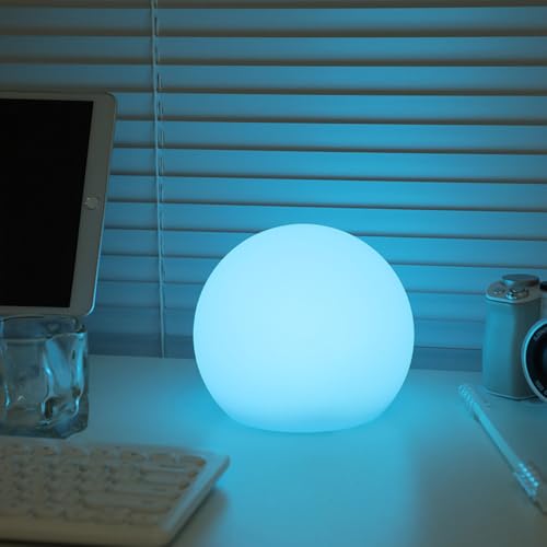 LED Globe Orb Light, 6-in LED Light Ball for Kid, 16 Dimmable Colors & 4 Modes Light Up Ball Mood Lamp w/Remote, Rechargea...