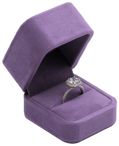 Giftop Velvet Single Ring Box Case Holder for Engagement Proposal Birthday Wedding,Jewelry Ring Gift Box Jewelry Packaging...