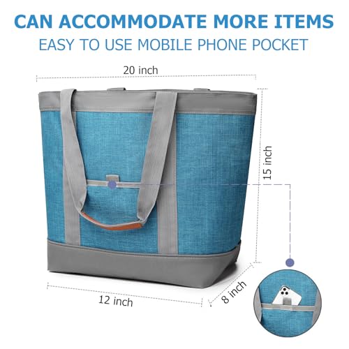 Awordo Insulated Cooler Bag Leakproof Thermal Insulation Collapsible Cooler Tote with Zippered, Reusable Cooler Bags