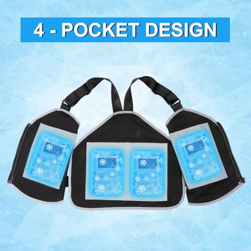 sktikuniy Cooling Vest for Men & Women with 8 Reusable Ice Packs, Lightweight Adjustable Breathable Design with Reflective...