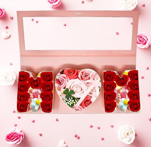 Empty Mom Flower Gift Box Mother's Day Floral Arrangement Letter Shaped Cardboard Fillable Box Chocolate Gifts Packaging f...