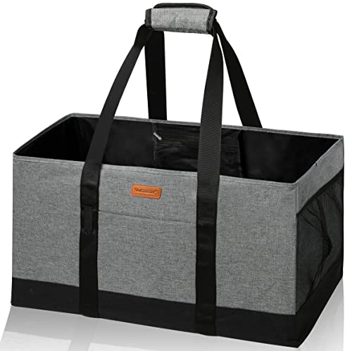 WONDAY Extra Large Foldable Grocery Tote Bag With Handles for Storage, Picnics, Beach, Pool, Laundry - Reusable Shopping B...