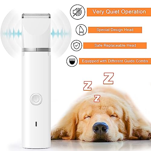 Veeconn Dog Clippers Grooming Kit Hair Clipper-Low Noise Paw Trimmer- Rechargeable - Cordless Quiet Nail Grinder Shaver fo...