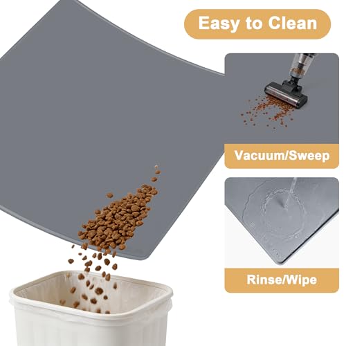 KVK Extra Extra Large Silicone Dog Food Mat 39.4×43.3in and 128oz Silicone Bag Set, Super Size Waterproof Pet Feeding Mat...