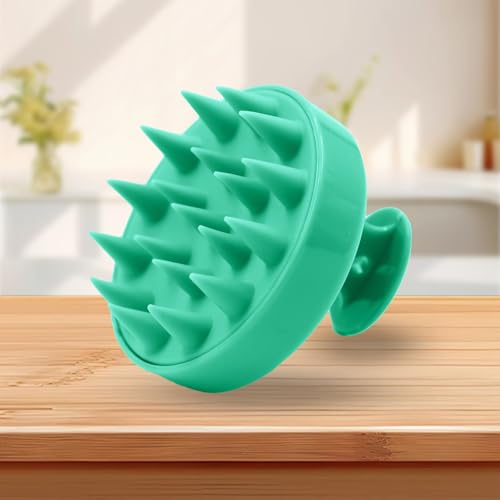 Hair Scalp Scrubber Shampoo Brush, Silicone Scalp Massager Hair Scrubber, Green