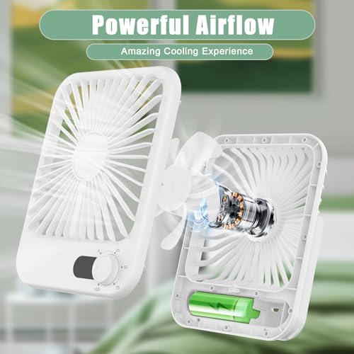 Cooperwin Travel Fan for Sleeping, 6.8" Small Portable Fan Rechargeable Battery Powered, 100 Speeds Personal Mini Desk Fan...
