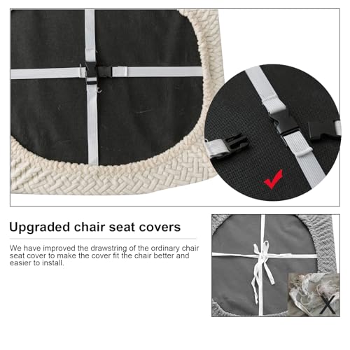 Genina Seat Covers for Dining Room Chair Seat Slipcovers Kitchen Chair Covers (Beige, 4 Pcs)