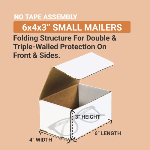 BOX USA Shipping Boxes Small 6"L x 4"W x 3"H 50-Pack - Corrugated Cardboard Box for Moving, Mailing, Packing, Packaging an...