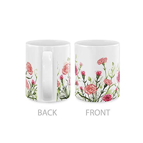 MUGBREW 11 OZ Coffee Mug Flowers Plants Garden Variety Designs, Carnations Flowers