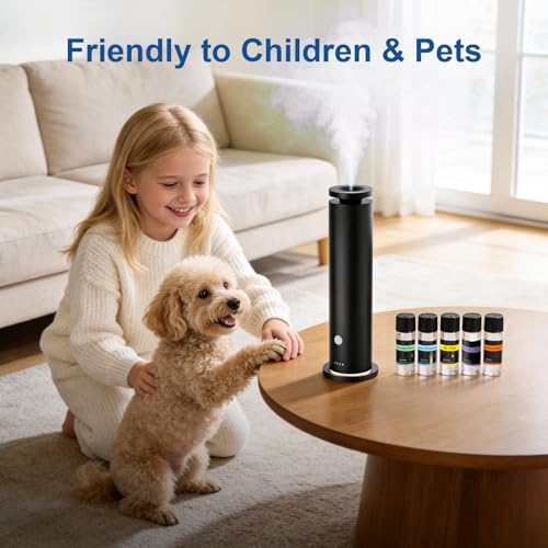NoxLumina Waterless Scent Diffuser Starter Kit with 5 Essential Oils, Luxury Hotel-Class 1500 Sq Ft Coverage Aromatherapy ...