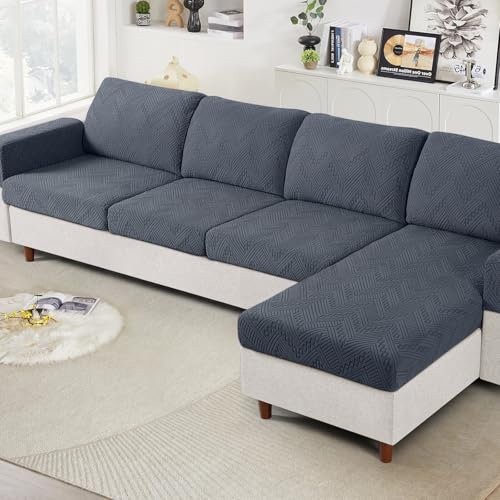 Ruaozz Couch Cushion Covers for Sectional Sofa, Stretch Seat Cushion Covers Washable Sofa Slipcovers for L Shaped Soft Fur...