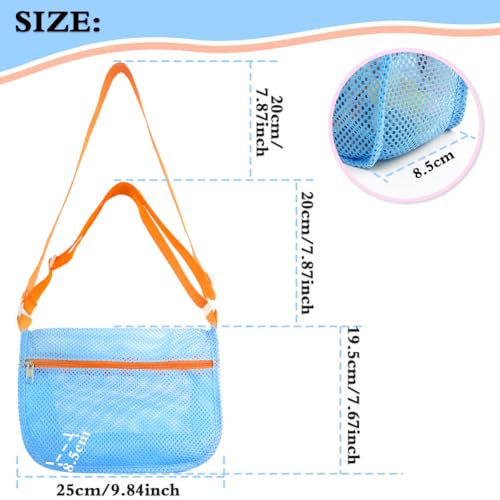 Apidgrowth Shell Bags for Beach,3Pcs Seashell Collecting Bag with Adjustable Shoulder Straps, Beach Mesh Bag for Storing B...