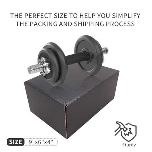 JIUZHOUXIN Shipping Boxes,9"x6"x4" Black Corrugated Cardboard Boxes, Which is Anti-Impact Come with Exquisite Sealing Labe...