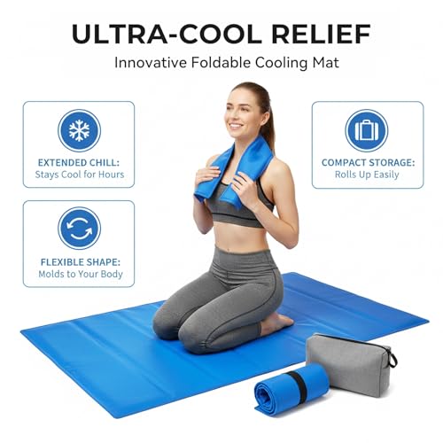 6090 Gel Cooling Mat, Physical Cooling Pad, Universal for Office, Home & Car, Comfortable & Breathable, No Stuffiness for ...